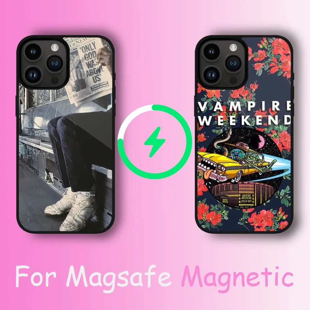 Band V-Vampire Weekends Phone Case For iPhone 11 12 13 14 15 Max Plus Pro Wireless Magnetic Magsafe Charging Shell