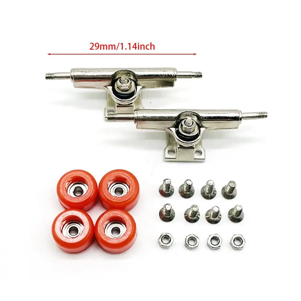 1Pair with Nuts Fingerboard Truck with Wheels Toy Hobby Collectors Truck Bolts Bearing Deck Brackets 29mm Mini