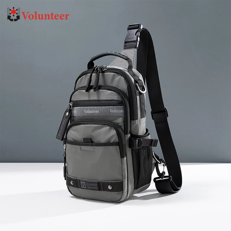 

Volunteer 9L Men's Sports Crossbody Bag Fashion Waterproof Cycling Running Chest Bag Men Casual Multifunctional Backpack 1875-02