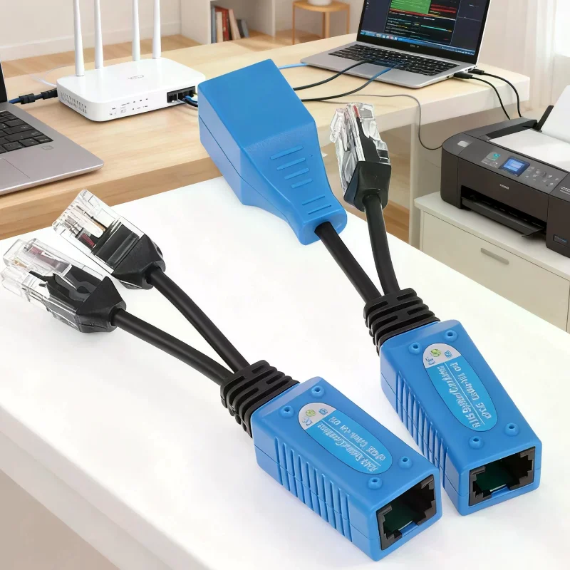 1Set POE Cable Kit RJ45 Splitter Combiner CCTV POE Adapter Cable Passive Power Cable For IP Camera