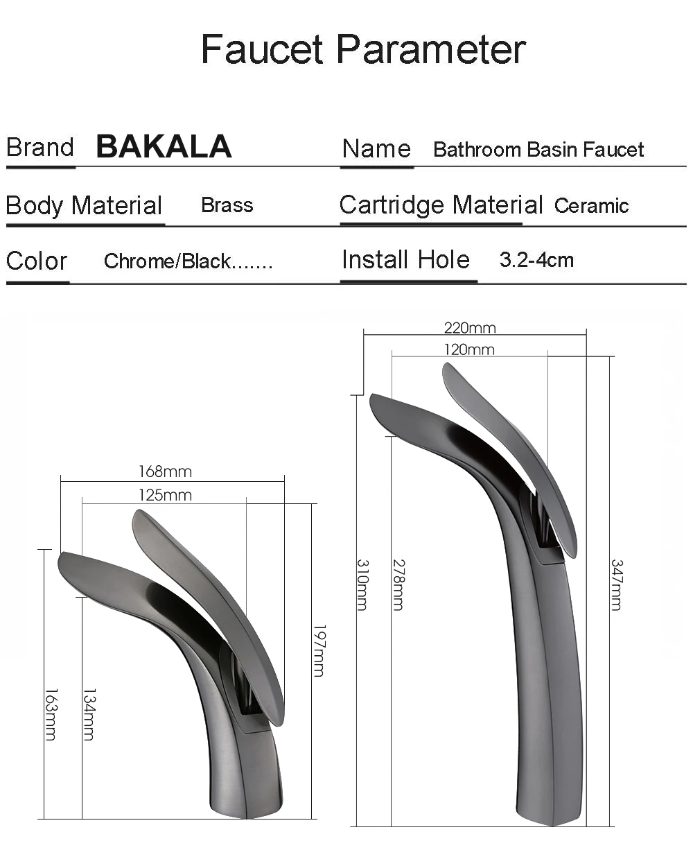 BAKALA New Design Shark Shape Sesign Modern Popular Bathroom Basin Faucet Brass Mixer Tap BR-SR