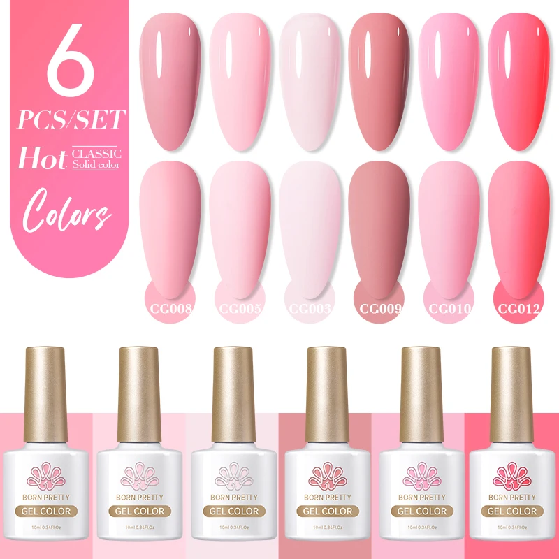 BORN PRETTY 6 pièces vin rouge Gel vernis à ongles ensemble Semi permanent tremper UV LED vernis fournitures pour ongles Kits de Salon