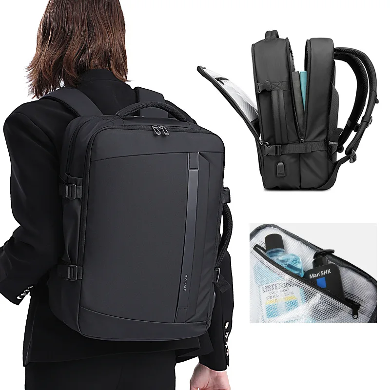 BANGE New Multifunctional USB Recharging Travel Backpack Men Business Waterproof School Bag Large Capacity 15.6 Laptop Backpacks