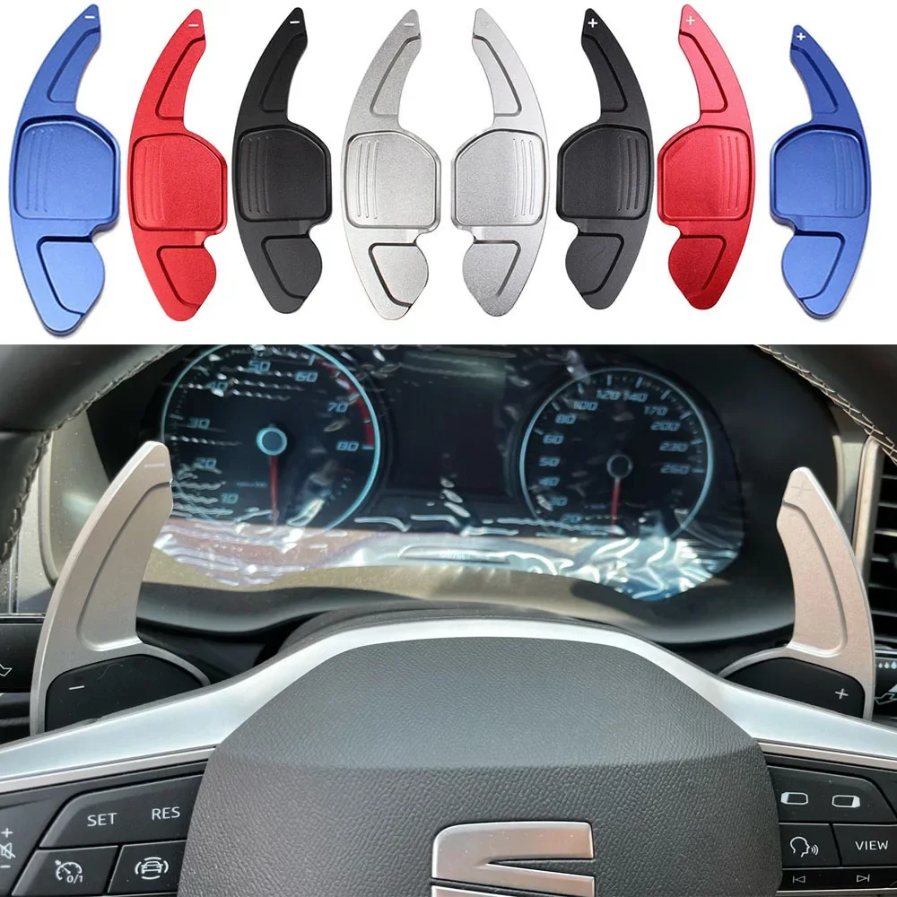 2pc Aluminum Shifter Paddle Steering Wheel Extension Shift DSG Stickers For Seat Alhambra /Ateca /Leon FR/ Leon /Leon 4 5F Cupra