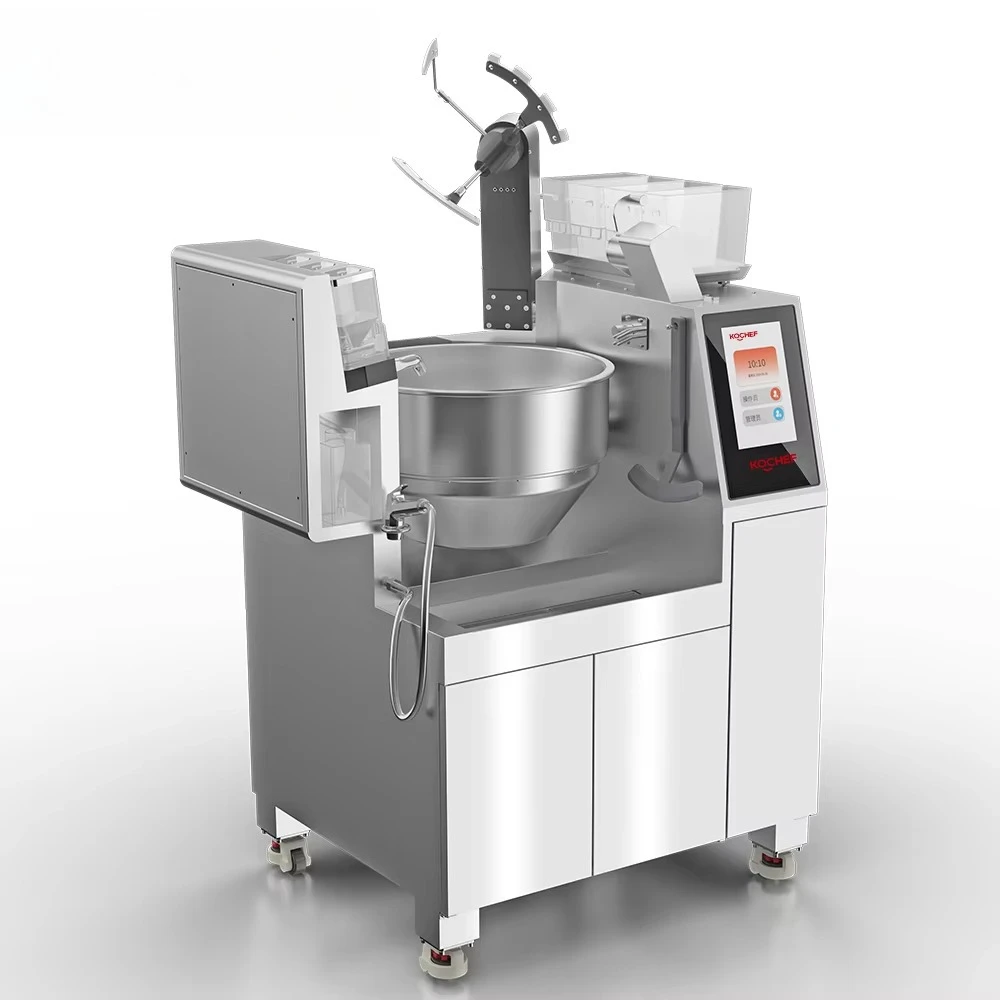 Robô de cozinha automático comercial eletromagnético totalmente automático rotativo frigideira controle de tela digital inteligente