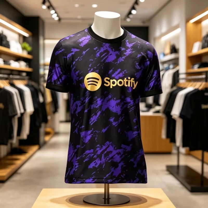 Summer Barcelona Special Edition Football Jersey Quick Drying Short Sleeved T-shirt Suitable for Daily Training Family Kids Tees