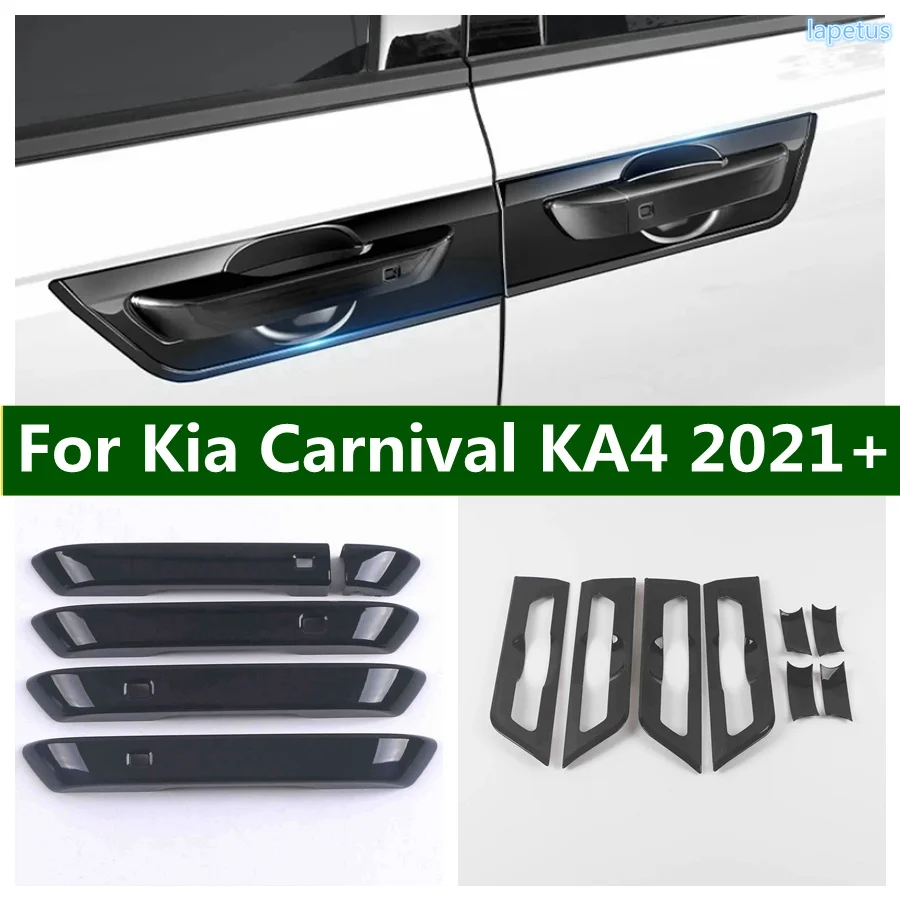 

ABS Black Outer Door Handle Clasing Catch Bowl Decoration Frame Cover Trim Fit For Kia Carnival KA4 2021 - 2024 Car Accessories