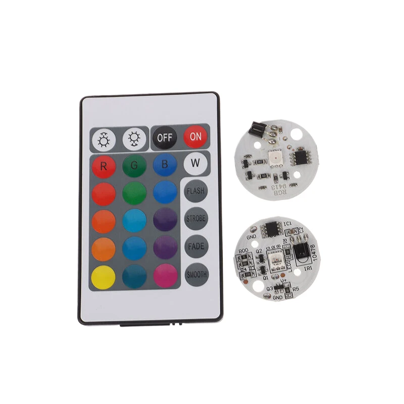 Round LED Light Board com controle remoto infravermelho, baixa tensão, cores, colorido, gradiente, lâmpada, fonte, novo, 5V