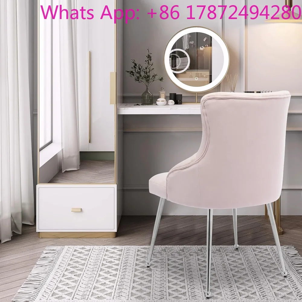 Modern Small Armless Accent Chair with Metal Legs, Living Room Upholstered Side Chair