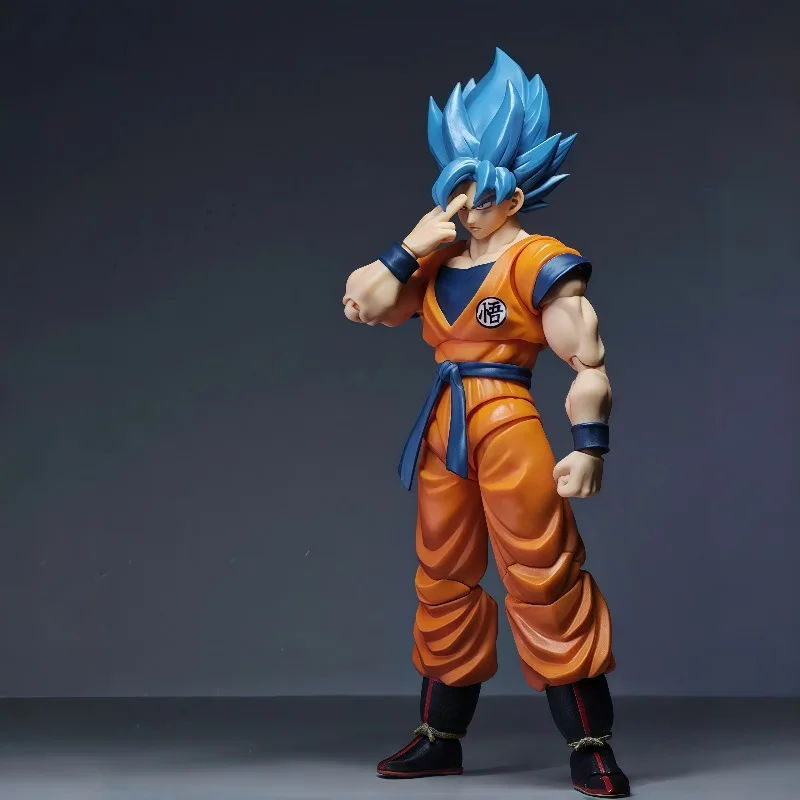Genuine Bandai S.H.Figuarts Dragon Ball Super Saiyan Blue Son Goku Articulated Action Figure Collectible With Original Box - view 4