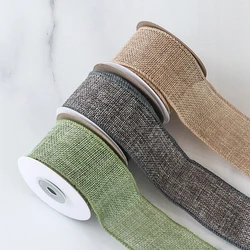 4.5M/Roll Crafts Ribbon Wrapping Material DIY Fabric Ribbon Burlap Ribbon With Wired Edge Christmas Gift Packing Bows