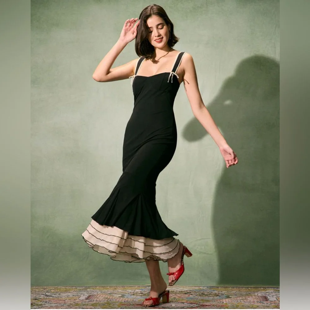 

Hot Sale Evening Dress New Fashion Tiered Spaghetti Straps Sweetheart Prom Gown A Line Ankle Length Red Carpet Simple Dress