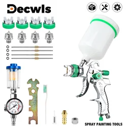 Professional HVLP Spray Gun 1.4-1.7-2.0-2.5mm Household Paint Spray Gun 600ml Pneumatic Tool DIY Multi-function Cordless Sprayer