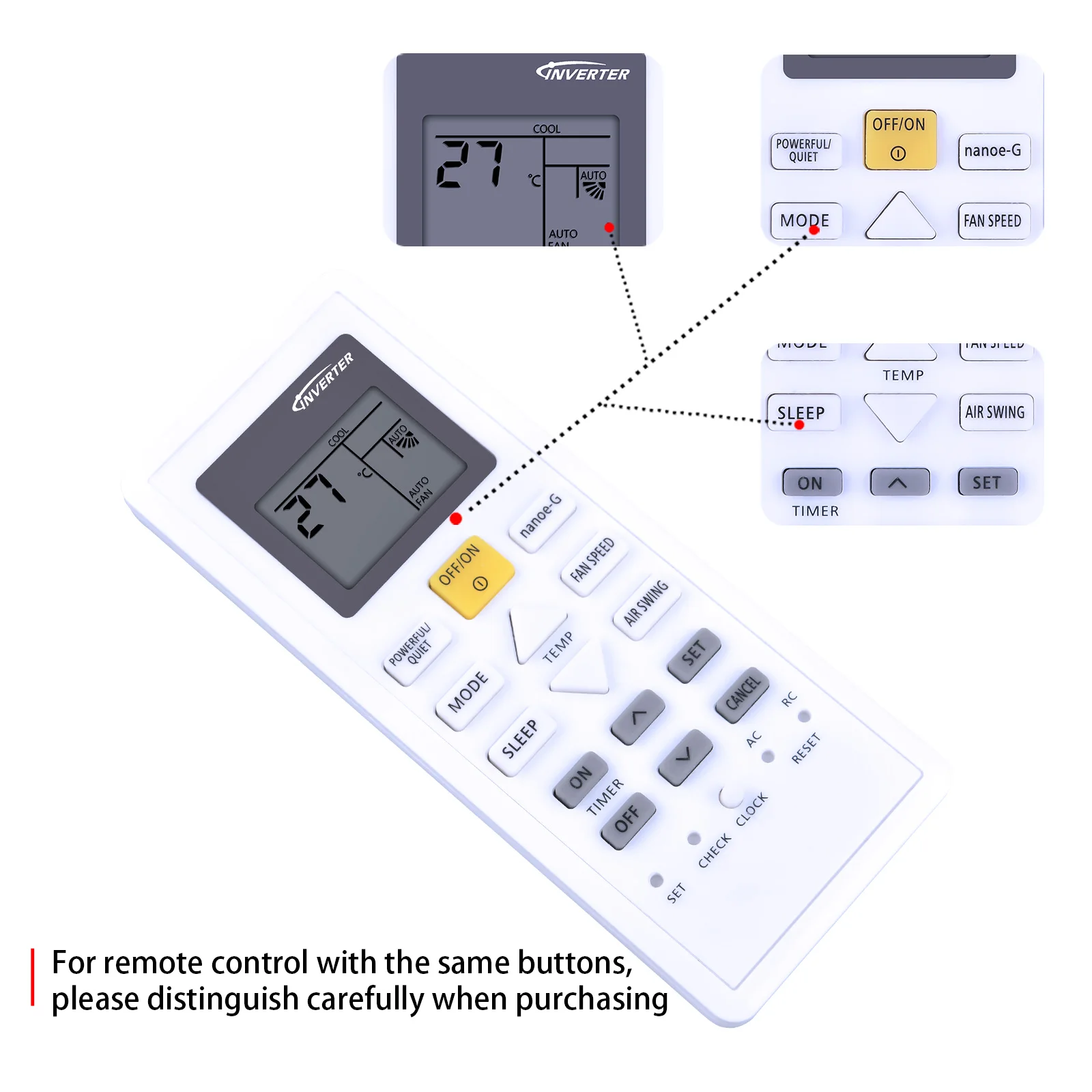 Universal New Remote Control for Panasonic Air Conditioner A75C00410 A75C00470 A75C02570 A75C00350 A75C03670 A75C04239 A75C