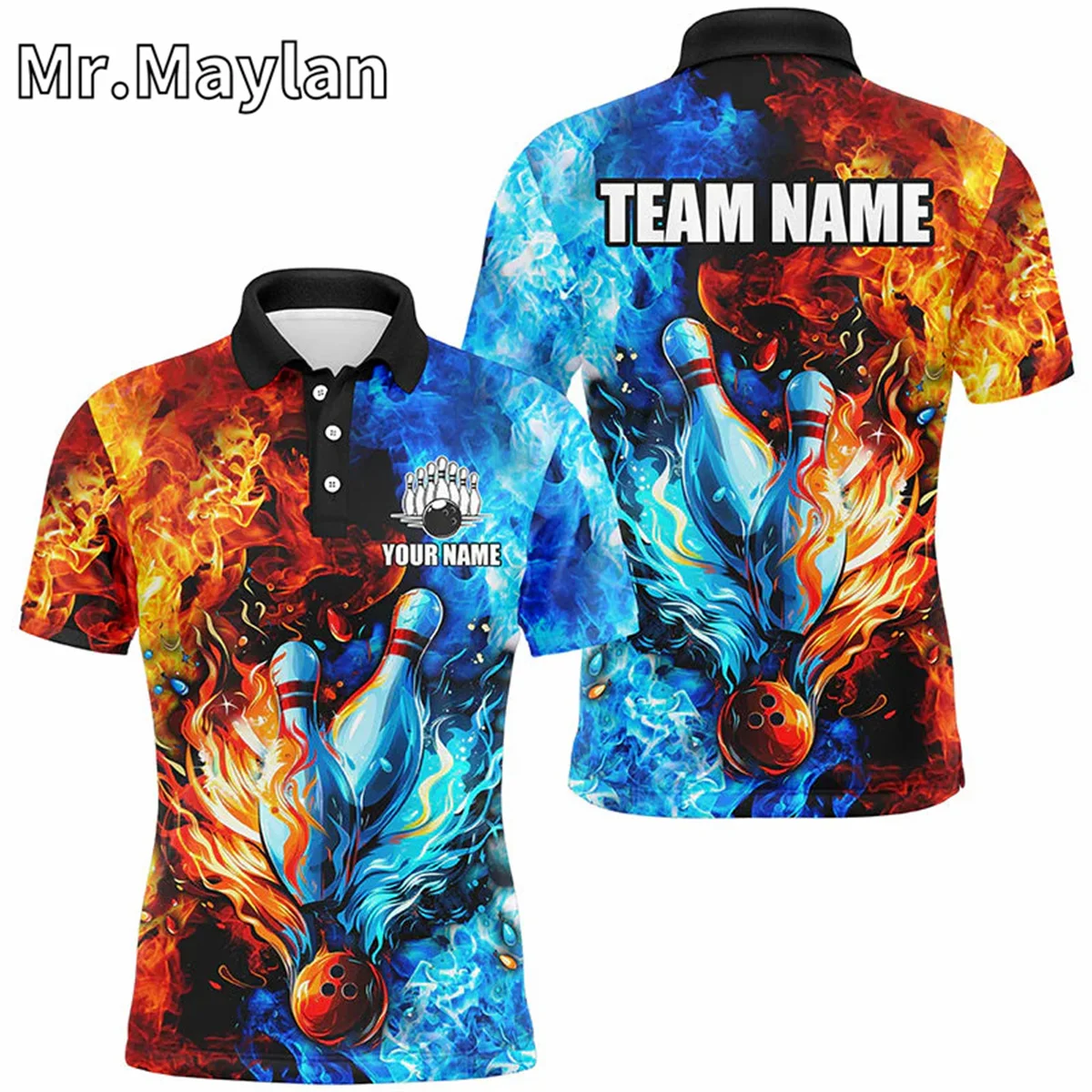 3D Black And White Bowling Sport Polo Shirts For Men Custom Bowling Team League Jerseys Outfits Gift For Bowlers Unisex Tee Tops