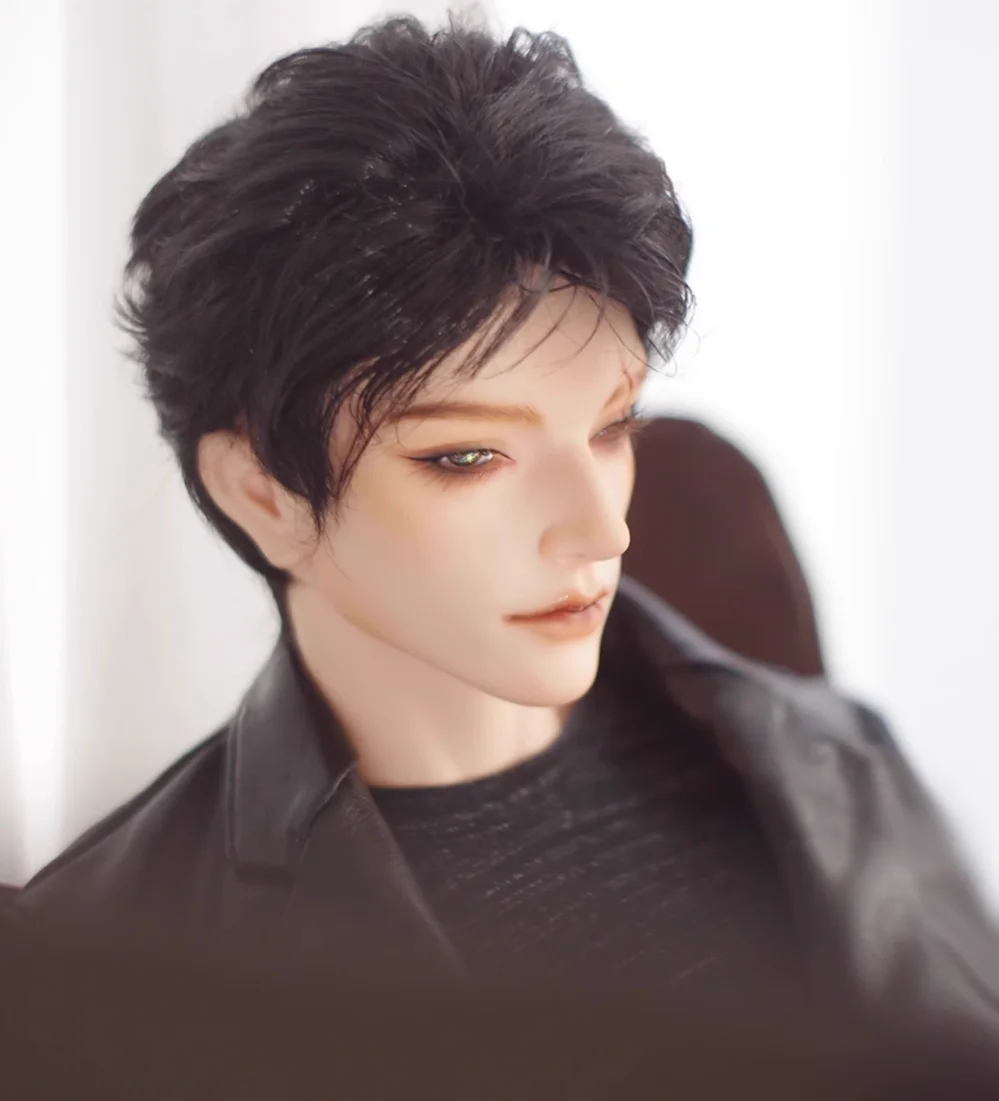 bjd doll wig is suitable for 1/4 and 1/3 size faux mohair, slightly curly short hair with a backhead