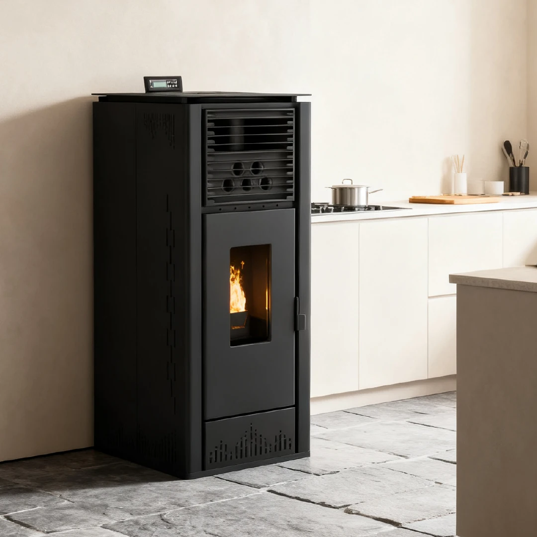 PS-160 15KW Heating Stove Pellet Stove Automatic Feeding Wood for European Import From China Burn Pellet Fireplace Indoor