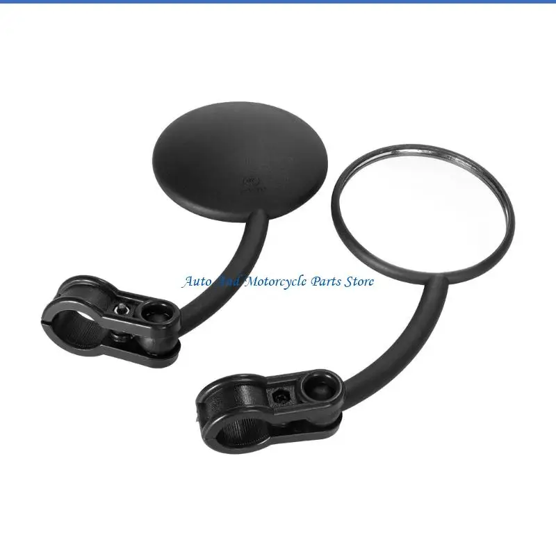 P9FD Clip On Mirror Pair Metal Texture for Motorcycle Bars with Joint Use