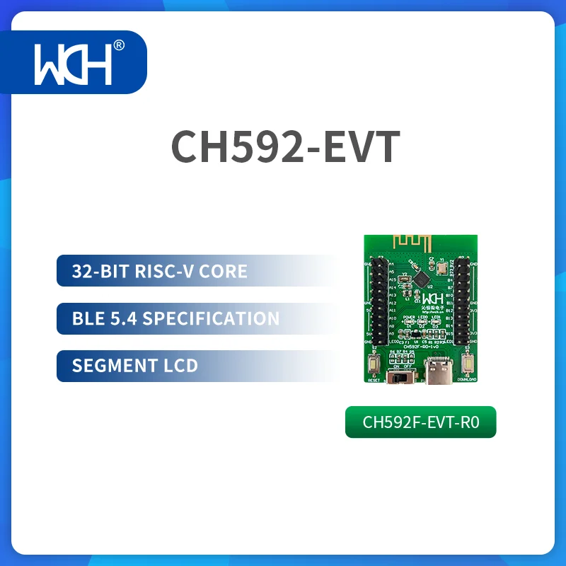 1/2 pz/lotto CH592 scheda di valutazione Bluetooth a bassa energia (BLE) 5.4 USB 2.0 LCD a segmenti a piena velocità 2.4Ghz RF