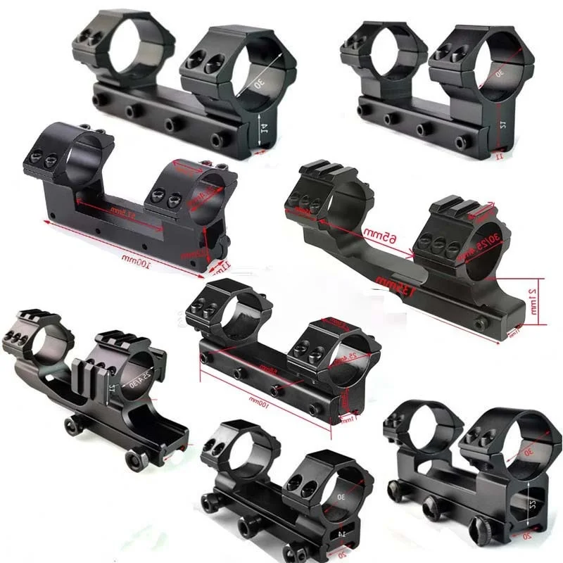 25/30 diameter integrated mirror bridge sight base 11 connected bracket rear extension fixture 20 flashlight clamp sight rail