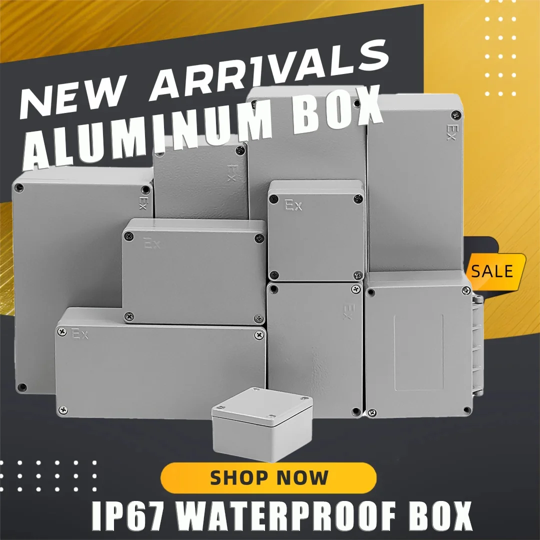 Outdoor IP67 Waterproof Cast Aluminum Sealed Junction Box Durable Water-Resistant Case for Terminal Button