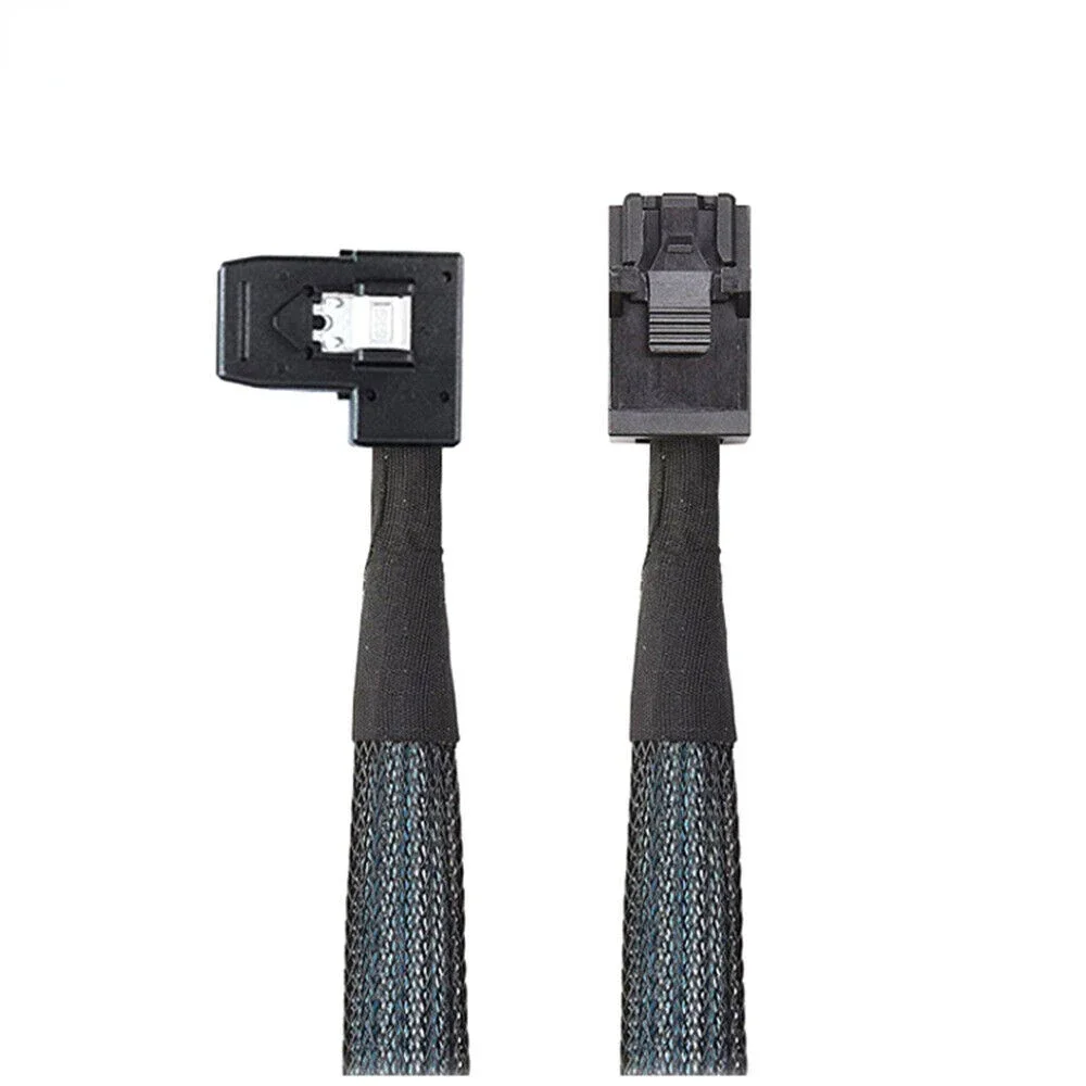 MINI SAS HD SFF-8643 4I to SAS SFF-8087 Left Bend Server Connection Cable