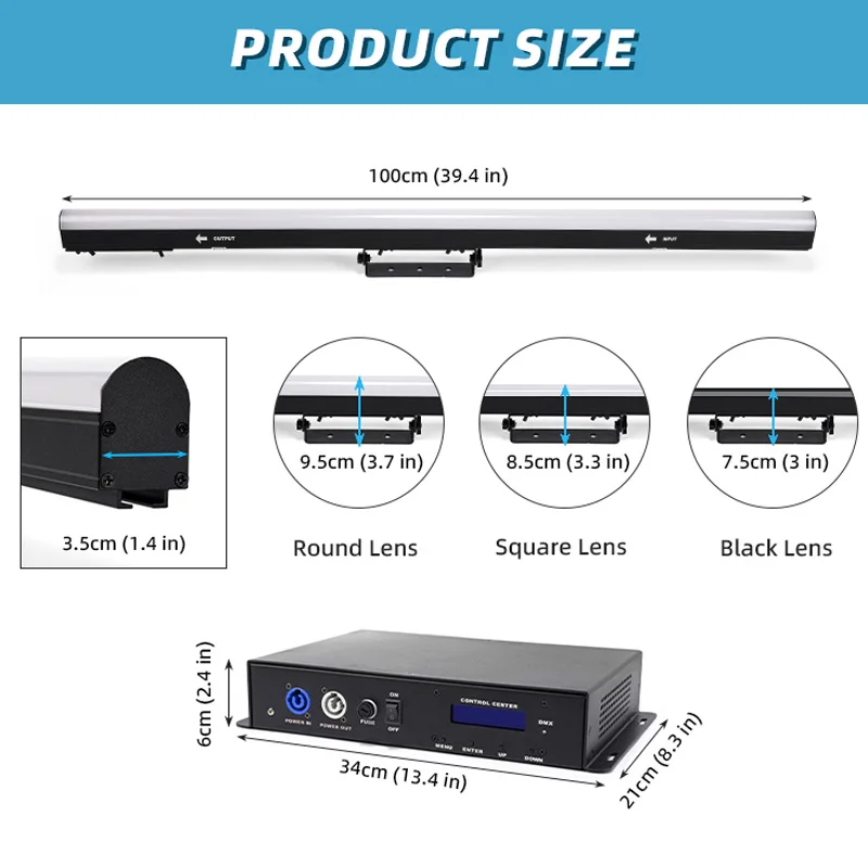 Bandes Lumineuses à LED RVB 3 en 1, Pixel Coloré, Effets de Scène, avec Boîtier de Contrôle Artnet Mode DMX 512, Adaptées au Bar de ix, 16 Pièces