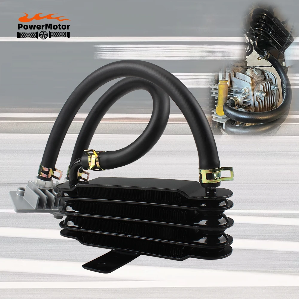 

Universal Oil Cooler Motorcycle 4 Layers 50cc 125cc Engine Cooling System Aluminum Kit Enduro Motocross Dirt Bike Oil Radiator
