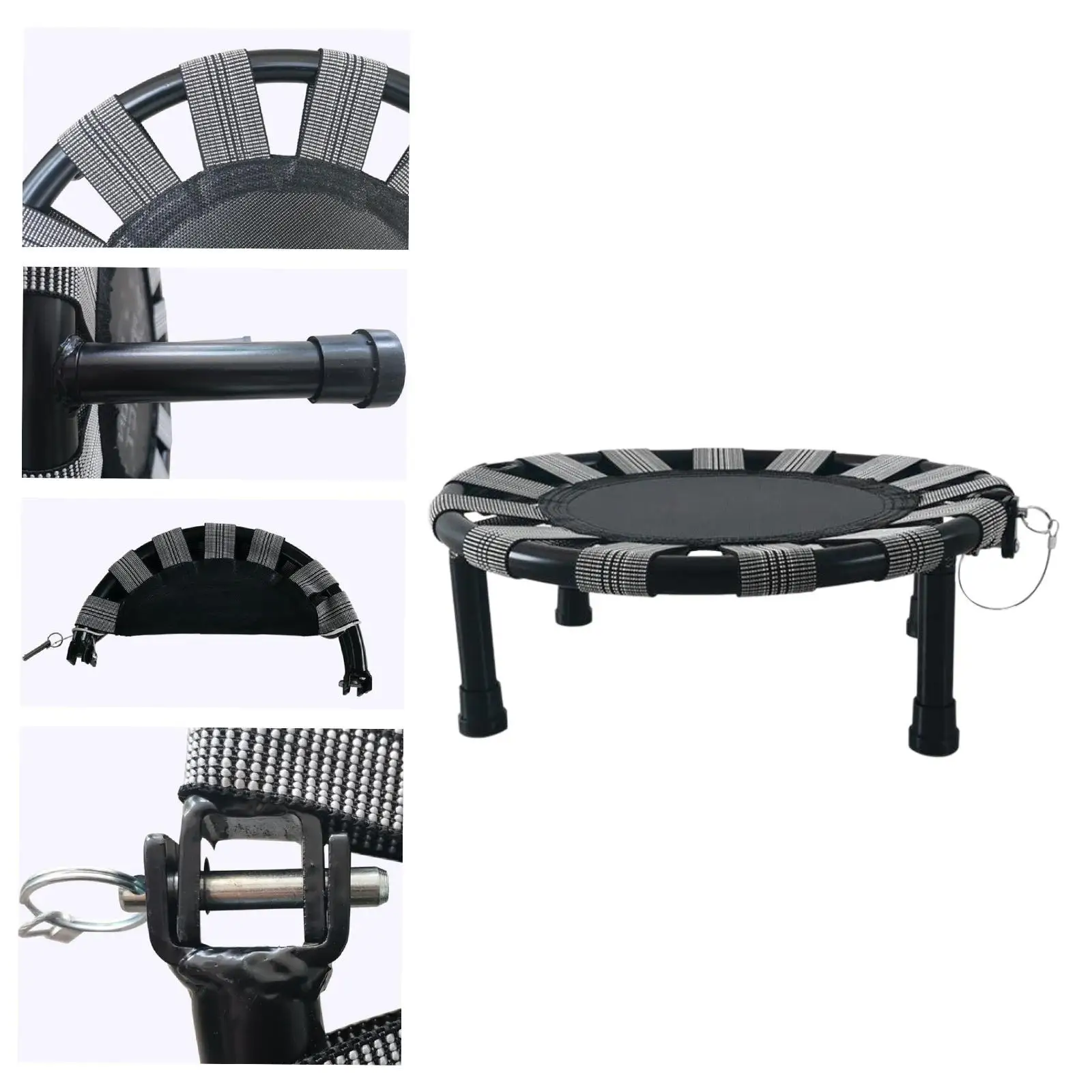 Mini Trampoline with Anti Slip Jump Pad Foldable Fitness Toy Gym Exercise for Kids Indoor Outdoor