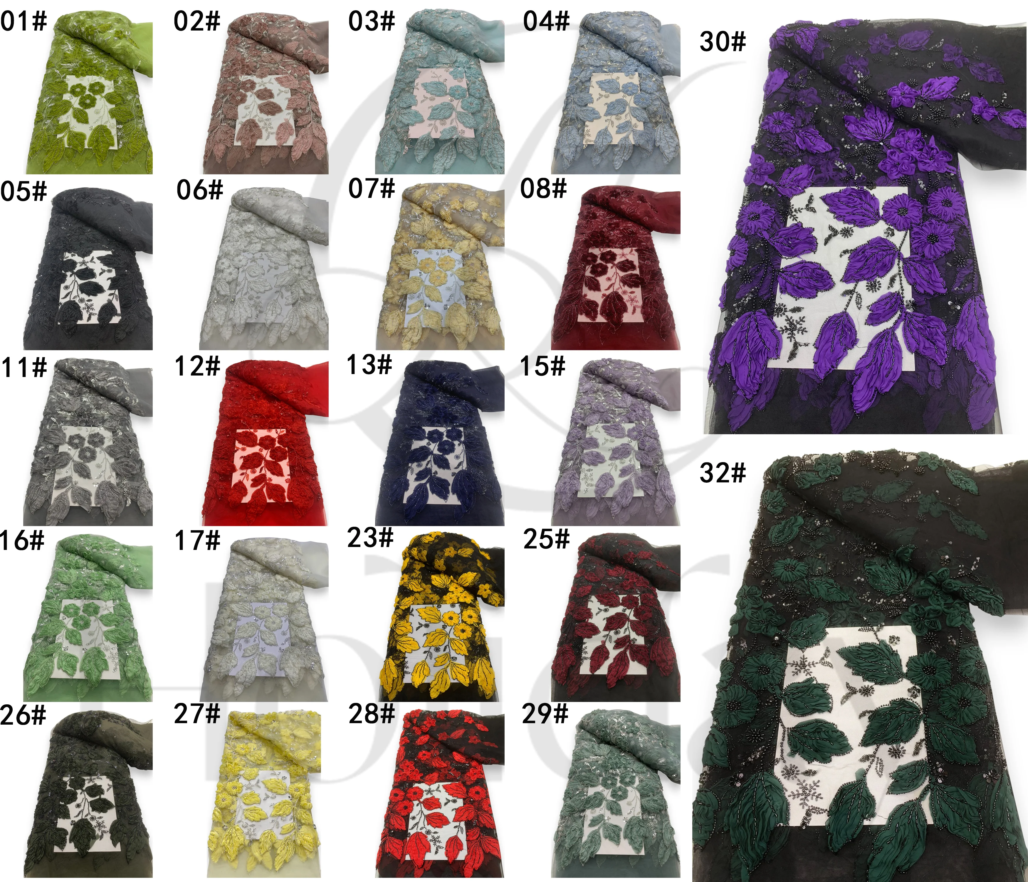 Kain Renda 1 atau 3 Yard Kualitas Tinggi Kain Renda Jaring Perancis Manik-manik Renda Afrika Pesta Pernikahan Kain Renda Sifon