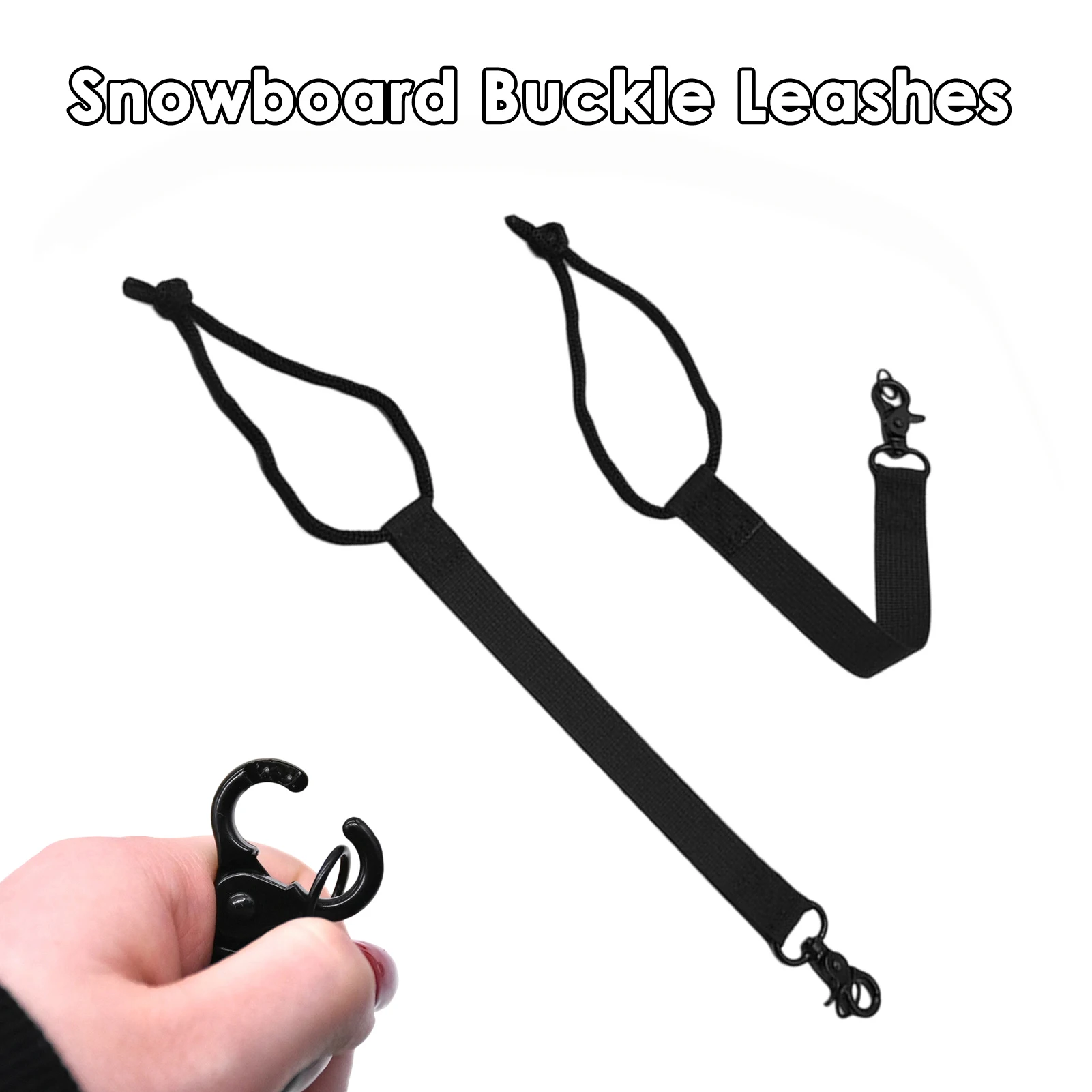 Snowboard Leashes Strap 2PCS Ski Binding Safety Cord Replacement, Anti-Lost Security Belt For Snowboarding Beginners&Enthusiasts