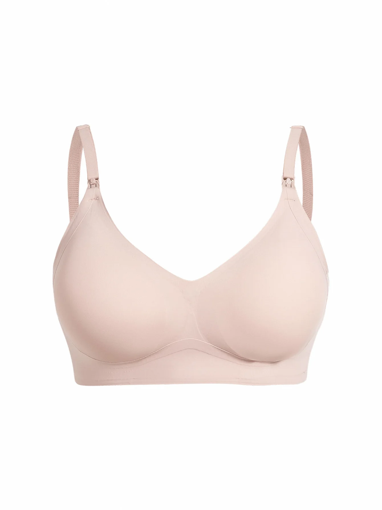 Large Size Maternity Bra, Comfortable Without Steel Rims, Front Opening Button, Bean Paste Colored Nursing Bra
