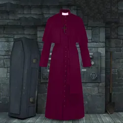 Costume da sacerdote medievale chiesa cattolica religioso romano Soutane papa pastore padre abbigliamento massa vestaglia missionaria clero Cassock