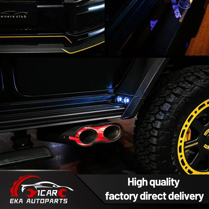 Rocket 900 Tailpipe For Benz G-Class W464 W465 Dry Carbon Tailpipe With Light B Style Dry Carbon Tailpipe  G900 Luminous Tailpip