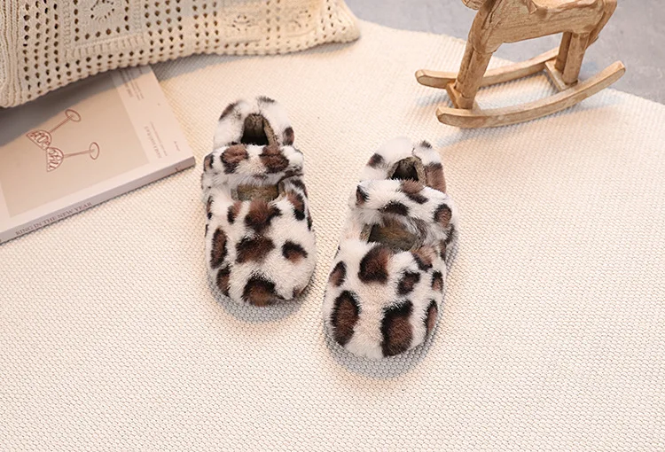 Kinder Warme Flache Freizeitschuhe 2027 Mode Herbst Winter Koreanische Leopardenmuster Plüschschuhe Plüsch Mädchen Baumwollschuhe – Detail 7