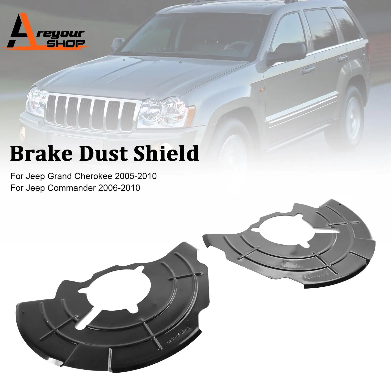 Right+Left Front Brake Dust Shield Fit for Jeep Grand Cherokee Commander 2005-2010