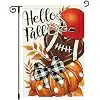 Louise Maelys Hello Fall Football Garden Flag Pumpkin Helmet Plaid 12x18 Inch Double Sided Love Heart Seasonal Autumn Welcom jjp