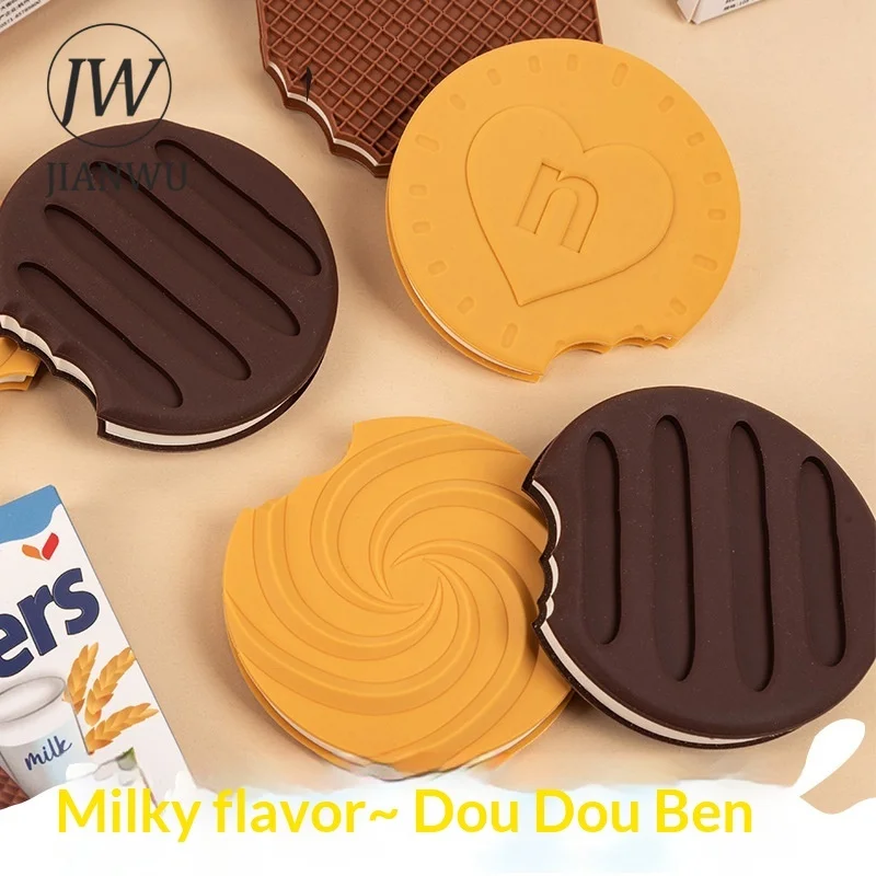 JIANWU Cookie Shaped  Material Collage Milk Flavored Beans Notebook Creative DIY Journal Student Supplies Stationery