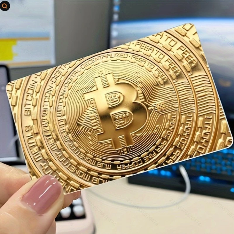 2026 New Gold Coin Series Bitcoin Pattern Decorative Credit Card Skin Protection Stickers Card Creative Home Decorative Stickers