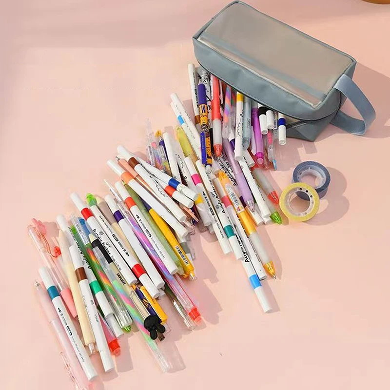 Simple Fashion Pencil Case Cute Large Capacity Pencil Pouch Portable Stationery Storage Bags Multifunctional Pencil Case