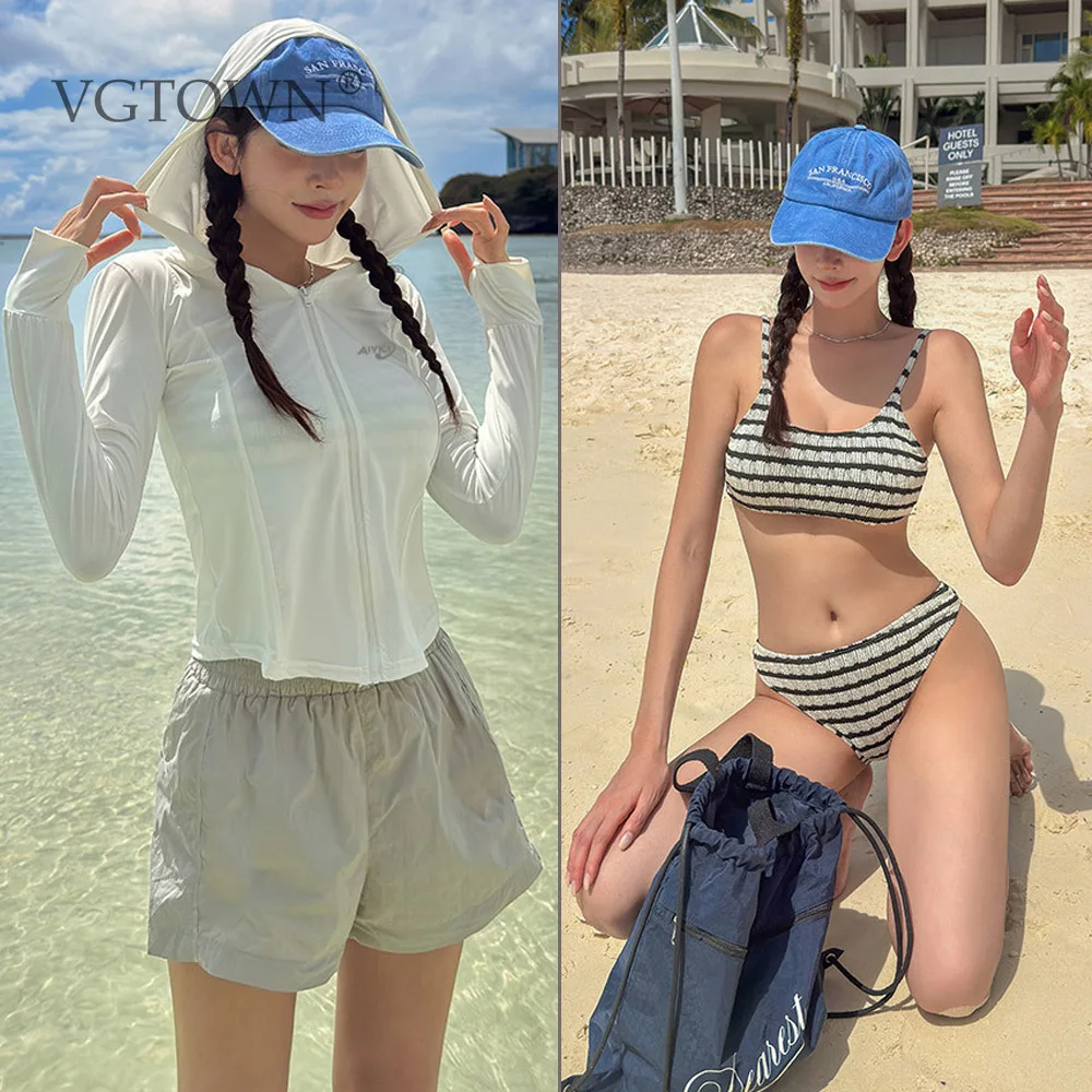 4PCS Women's Bikini Set Small Chest Gathered Suite Hot Spring Cover up Pure Desire Style from Mainland Chin