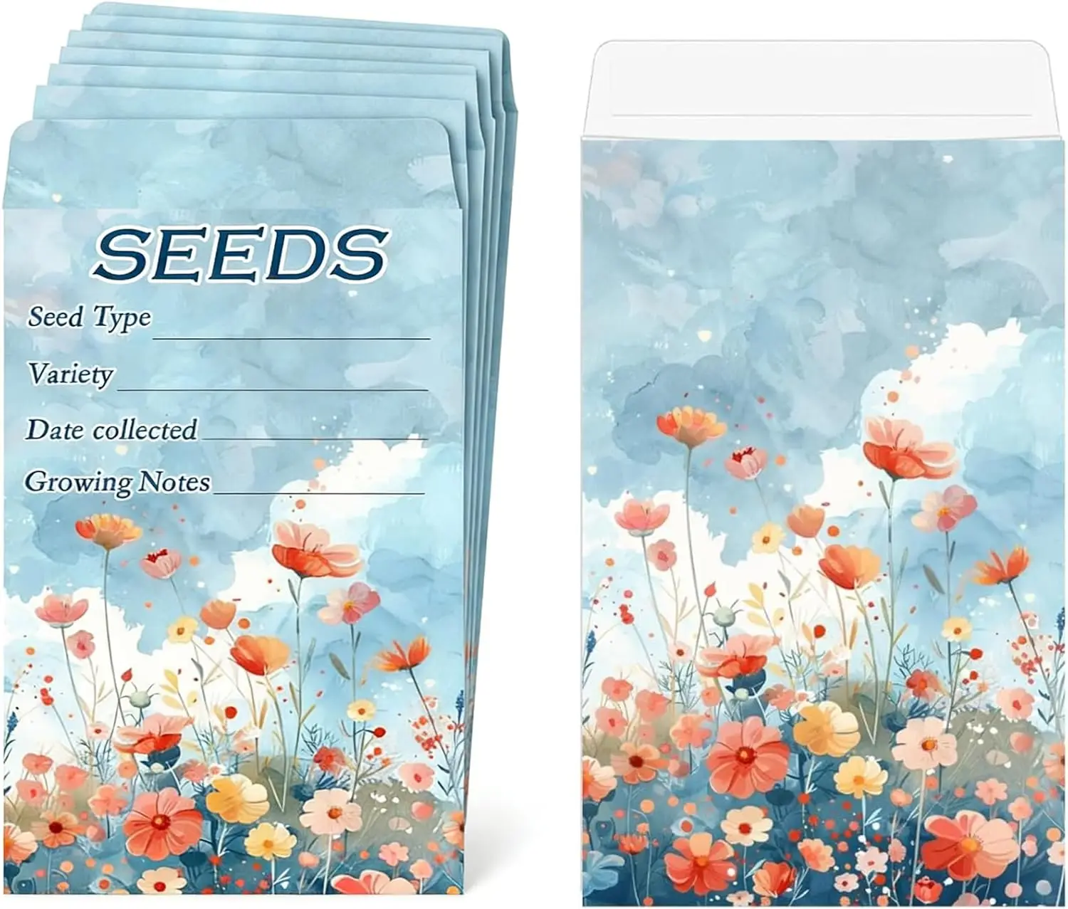 100pcs Seed Packets Envelopes Wedding Favors Packets Seed Storage Self Sealing for Wedding Party Favors Bridal Shower