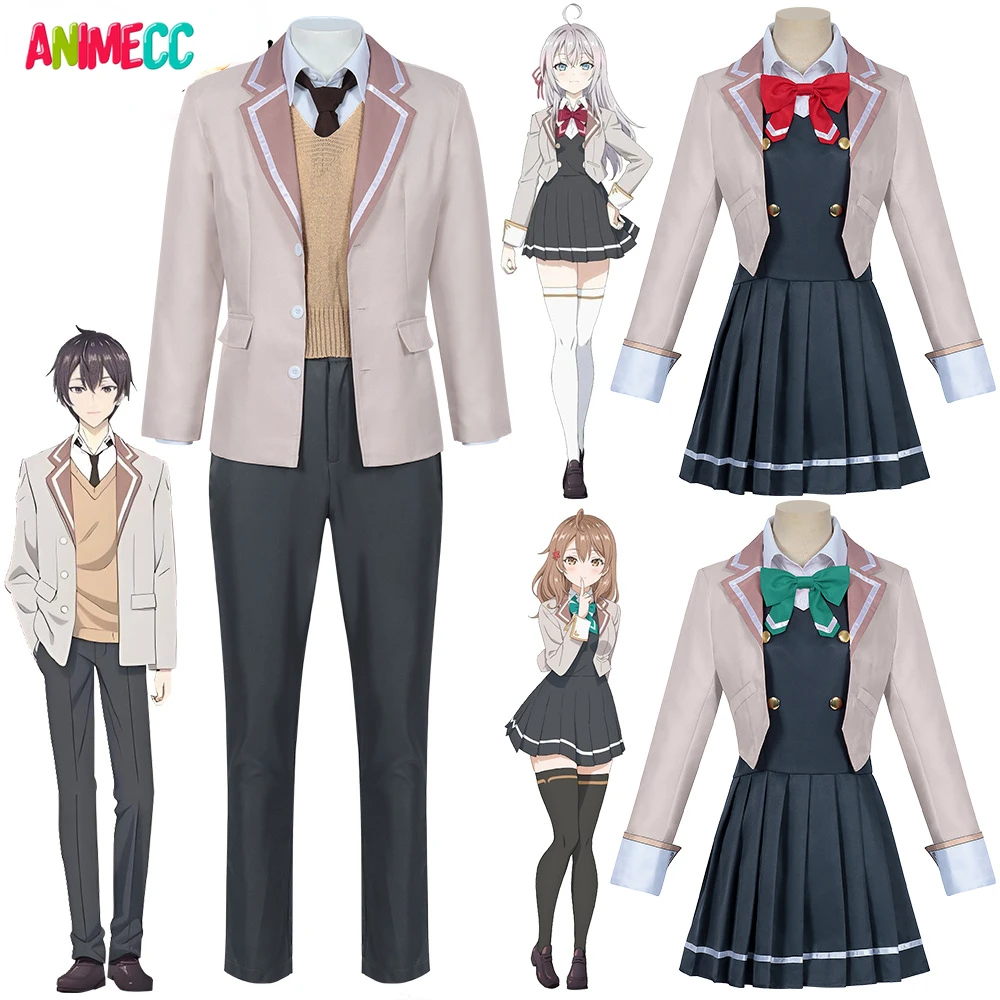 ANIMECC-Fantasia de Cosplay Alisa Suo Yuki com Peruca para Mulher, Anime em Uniforme Escolar Russo, Se Você Tem Sentimentos, Em Stock