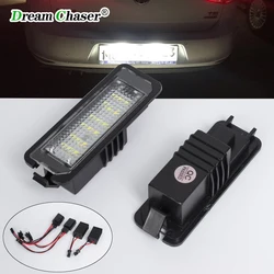 For vw Passat B6 CC Eos Golf 4 5 6 7 MK7 Polo Superb Seat Leon Altea 2PCS LED Number License Plate Lights Assembly With Canbus