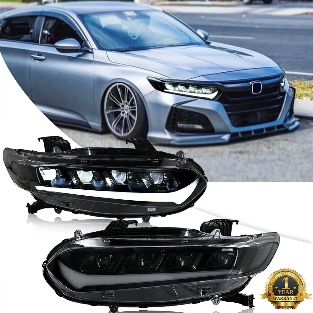 

1 комплект левый + RH светодиодный проектор в сборе для Honda Accord 2018-2022, фары в сборе, указатель поворота, передние фары