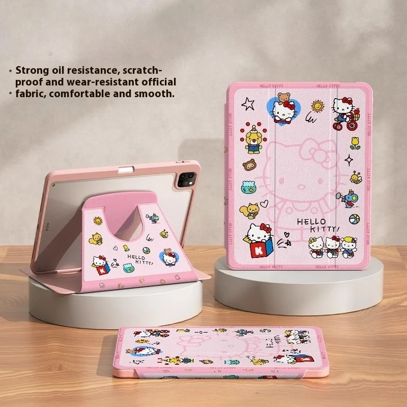 سانريو هالو كيتي لجهاز iPad حافظة آيباد كيس فوندا آيباد A16 برو 10th 11th Gen حافظة تابلت Air 4 5 6 Mini 6 7 حامل غطاء حماية