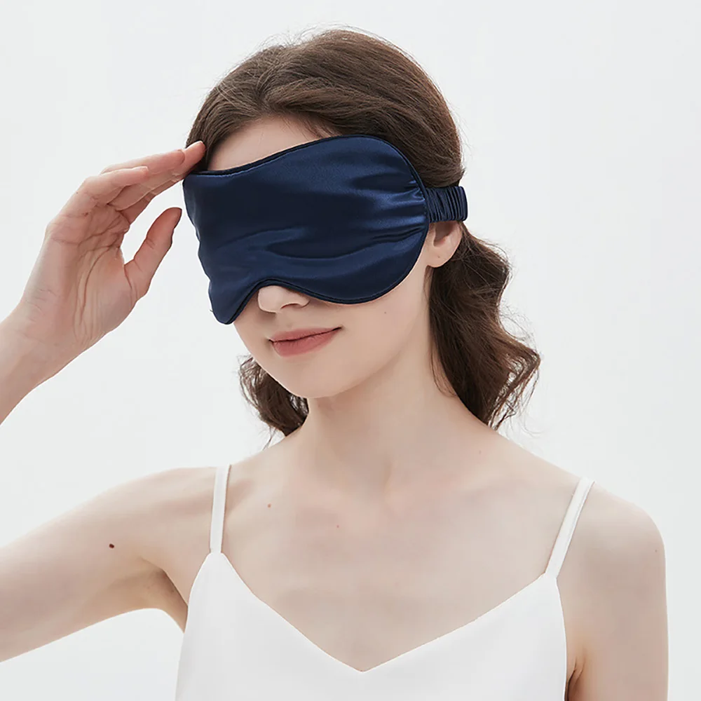 Schlafmaske aus 100 % Maulbeerseide für Männer und Frauen, Augenabdeckung, große Augenbinde für Total Blackout, Größe 20 x 8,5 cm – Detail 12