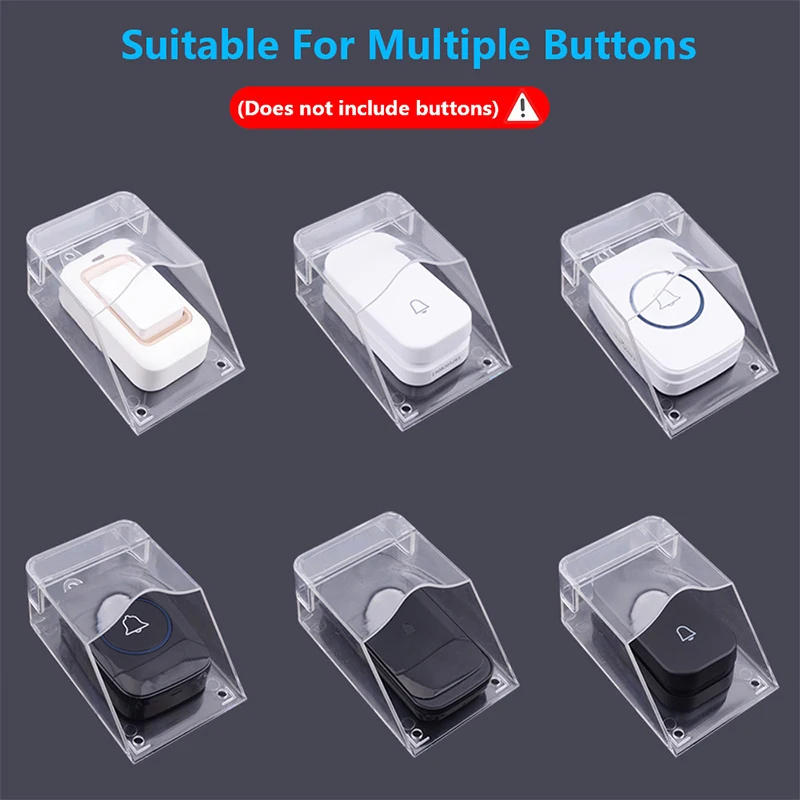 Waterproof Cover For Wireless Doorbell Door Bell Ring Chime Button Transparent Door Bell Protective Cover For Home Doorbell