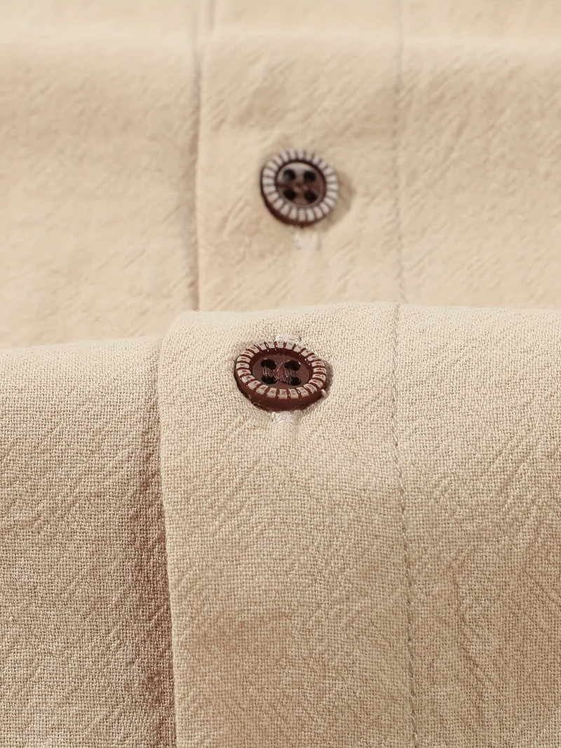 Men Spring Autumn Solid Color Linen Cardigan Lapel Collar Long Sleeve Shirt Sbd80ecca3e1a41c48811213ff0ed4130C