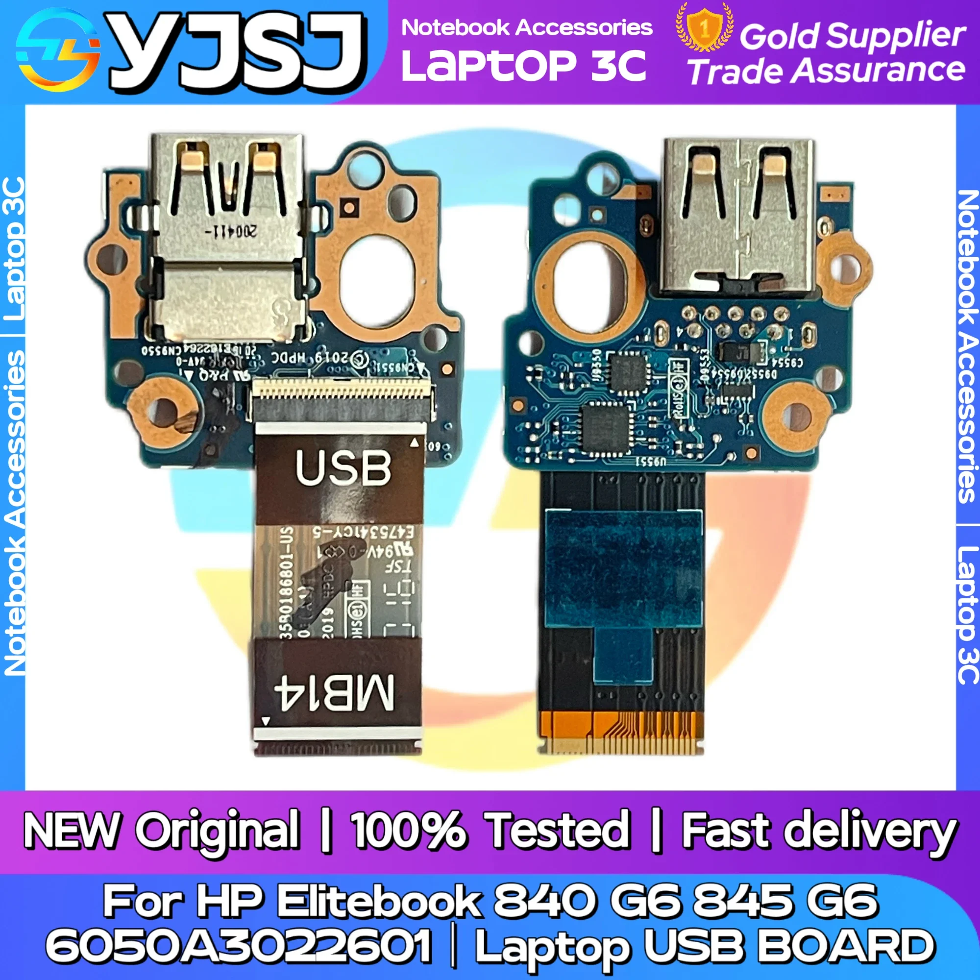 Original For HP EliteBook 840 G6 Laptop SPS USB Board With Cable L62735-001 6050A3022601-USB-A01 100% Tested Fast Ship